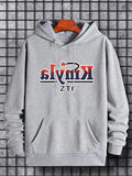 Letters Print Hoodies For Men, Graphic Hoodie With Kangaroo Pocket, Comfy Loose Drawstring Trendy Hooded Pullover, Mens Clothing For Autumn Winter