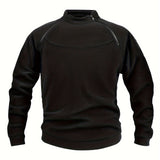 kkboxly  Men's Warm Polar Fleece Sweatshirt, Casual Stretch Sports Tops For Fall Winter