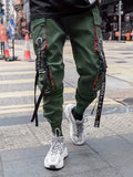 kkboxly Multi Flap Pockets Cargo Pants, Men's Casual Techwear Drawstring Cargo Pants Hiphop Joggers For Autumn Summer Outdoor