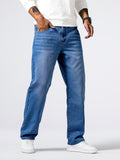 kkboxly  Loose Fit Straight Leg Jeans, Casual Street Style Denim Pants