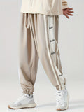 kkboxly  Men's Fashion Striped Sweatpants, Casual Slightly Stretch Breathable Loose Joggers For Outdoor