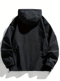 kkboxly  Windbreaker Hooded Jacket, Men's Casual Zip Up Jacket Coat For Outdoor Activities