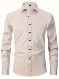 Men's Shirt Top Turn-Down Collar Long Sleeve Closure Male Casual Shirt For Men Daily Formal Party Wedding Dree Shirt