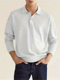 kkboxly  Solid Men's Casual Comfy Long Sleeve  Shirt For Golf, Spring Fall