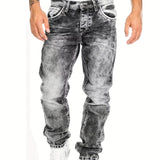 kkboxly Men's Casual Distressed Skinny Jeans, Chic Street Style Stretch Jeans