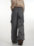 kkboxly  Slant Pockets Straight Leg Cargo Pants, Casual High Waist Pants For Spring & Fall, Women's Clothing