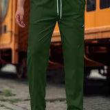 kkboxly  Men's Casual Straight Leg Joggers, Regular Stretch Sports Pants For Spring Summer