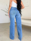 kkboxly  Raw Cut Casual Baggy Jeans, Ripped Holes Loose Fit Wide Legs Jeans, Women's Denim Jeans & Clothing