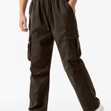 Solid Baggy Pants Multi Flap Pockets Men's Hipster Cargo Pants, Loose Casual Outdoor Pants, Men's Work Pants Streetwear