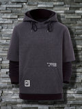 kkboxly  2-in-1 Hooded Sweatshirt, Casual Medium Stretch Hoodie With Kangaroo Pocket For Fall Winter