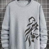 Men's Graphic Sweatshirt, Loose Trendy Pullover, Men's Clothing