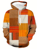 Men's Spring & Autumn Patchwork Sweatshirt Hoodies For Sports/outdoor, Men's Clothing, Plus Size