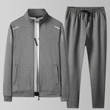 kkboxly  Two Piece Outfits For Men, Men Classic Design Zipper Up Jacket And Sweatpants Drawstring Pants