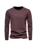 kkboxly  Men's Cotton Letter Print Long Sleeve T-Shirt