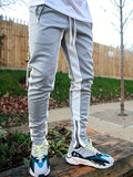 kkboxly  Color Block Joggers Track Pants, Men's Casual Stretch Waist Drawstring Zipper Pockets Sweatpants