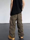 kkboxly  Men's Basic Camouflage Drawstring Cargo Pants