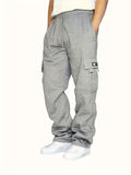 kkboxly  Men's Multi Pocket Cargo Pants, Casual Loose Fit Sports Pants