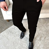 kkboxly Solid Color Slim Men's Pants Europe And The United States Style Fashion Pencil Pants Business Casual Daily Hundred Foot Pants