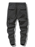 kkboxly Men's Trendy Solid Cotton Cargo Shorts With Multi Pockets, Casual Slightly Stretch Comfy Work Pants For Outdoor