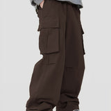 kkboxly Pocket Men's Straight Leg Cargo Pants, Loose Casual Outdoor Pants, Mens Work Pants For Hiking