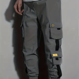 kkboxly New Men's Thin Flap Pocket Cargo Joggers Pants