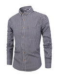 kkboxly Men's Casual Slim Cotton Plaid Shirt Best Sellers Best Sellers, Men's Tops