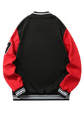 kkboxly Men's Stylish Baseball Jacket - Make a Lasting Impression with a Patch Long Sleeve Look