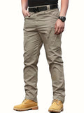 kkboxly  Multi Pocket Men's Pants, Loose Casual Outdoor Pants, Mens Cargo Pants For Hiking