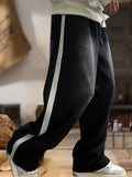 kkboxly  Color Block Chic Daily Men's Loose Comfy Sports Pants With Drawstring, All Seasons Outdoor