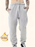 kkboxly  Men's Solid Casual Pants, Oversized Sports Sweatpants For Autumn/winter, Men's Clothing, Plus Size