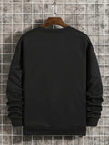 kkboxly  Trendy Solid Sweatshirt, Men's Casual Classic Design Crew Neck Pullover Sweatshirt For Men Fall Winter