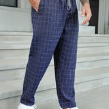 Plus Size Men's Plaid Pants Stylish Casual Pants For Spring Fall Winter, Men's Clothing