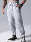 Men's Drawstring Joggers Sweatpants Loose Workout Running Pants With Pockets Streetwear