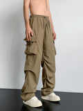 kkboxly  Loose Fit Multi Pocket Cargo Pants, Men's Casual Hip Hop Style Wide Leg Pants For Spring Summer Outdoor