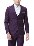 Formal 3 Pieces Set, Men's Two Button Jacket & Slanted Lapel Vest & Pants Suit Set For Business Dinner Wedding Party