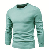 Men's Solid Color Crew Neck Slim Fit Knit Sweater