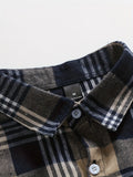 kkboxly Plaid Pattern Men's Chic Comfy Long Sleeve Button Up Shirt For Spring Fall Outdoor