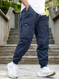 kkboxly Men's Loose-Fit Drawstring Cargo Joggers: Comfort and Style Combined!