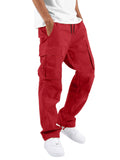 Trendy Solid Cargo Pants, Men's Multi Flap Pocket Trousers, Loose Casual Outdoor Pants, Men's Work Pants Outdoors Streetwear Hip Hop Style