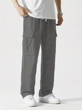 kkboxly  Men's Multi Pocket Casual Pants, Comfy Straight Leg Cargo Pants