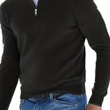 kkboxly Fleece Long Sleeves Zipper Stand Collar Pullover Thermal Underwear Tops, Men's Casual Top Shirts