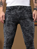 kkboxly  Men's Chic Skinny Jeans, Men's Casual Street Style Distressed Stretch Denim Pants