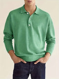 kkboxly  Solid Men's Casual Comfy Long Sleeve  Shirt For Golf, Spring Fall