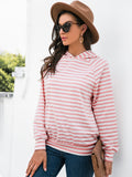 kkboxly  Women's Sweatshirt Casual Cute Striped Long Sleeve Hoodie