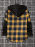 kkboxly  Plaid Shirts Jackets For Hooded Shirts Button Up Stylish Coat Jackets For Men