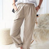 kkboxly  High Waist Straight Leg Pants, Casual Every Day Pants, Women's Clothing