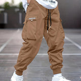 kkboxly  Trendy Men's Casual Cargo Pants With Pocket, Men's Outfits For Spring And Autumn