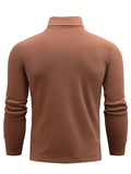 kkboxly  Casual Solid Men's Autumn And Winter Turtleneck Long-sleeved Fit T-shirt