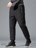 kkboxly  Men's Thermal Fleece Pants, Casual Warm Joggers For Fall Winter Outdoor