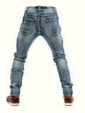 kkboxly  Multi Pocket  Cotton Blend Jeans, Men's Casual Street Style Loose Fit Denim Pants For Spring Summer